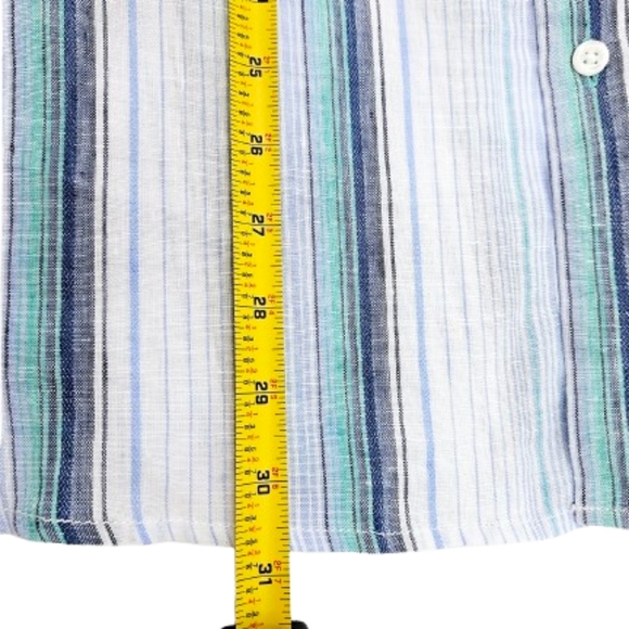 Tommy Bahama Men's Corsica Stripe Stretch Linen Shirt - Picture 8 of 10